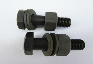 Full thread black zinc plated hex bolt with nut 